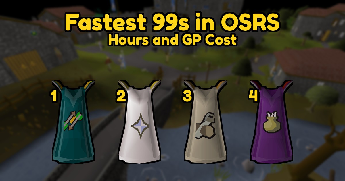 Fastest Skills to 99 in OSRS: Hours and GP Cost Ranked