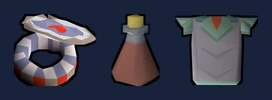 Tyrannical ring (i), Prayer regeneration potion and Hueycoatl hide body